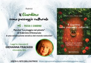 Il Giardino come passaggio culturale 6 Poesia e giardino Giovanna Fracassi