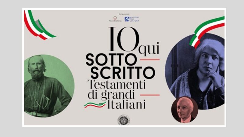 “Io qui sottoscritto. Testamenti di Grandi Italiani”: la mostra del notariato sino al 4 giugno 2023 a Sassari