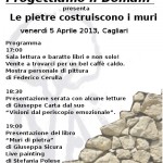 “Progettiamo il domani” presenta Le pietre costruiscono i muri, venerdì 5 aprile 2013, Cagliari