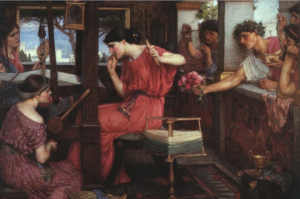 Penelope e i pretendenti - Painting by John William Waterhouse - 1912 