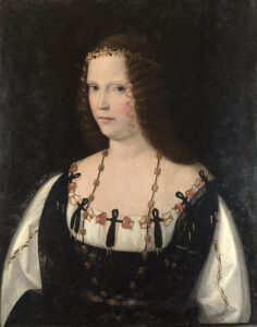 Ritratto di donna (presunto ritratto di Lucrezia Borgia) - Painting by Bartolomeo Veneto