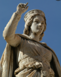 Statua di Eleonora d'Arborea ad Oristano - Realizzata dallo scultore Ulisse Campi e dell'architetto Mariano Falcini -