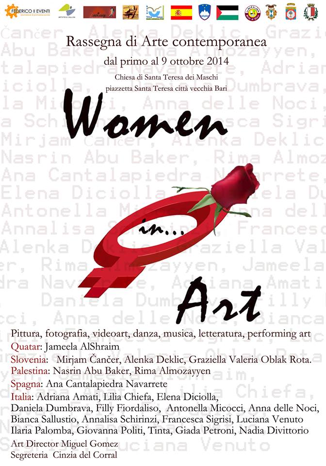 “Women in…Art”: l’ottava edizione della rassegna internazionale di arte contemporanea al femminile, fino al 9 ottobre, Bari